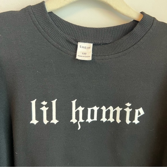 Black 'Lil Homie' Kids Sweatshirt - Picture 3 of 10
